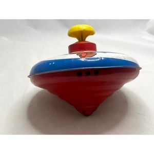 Chein Walt Disney Productions Micky Mouse Spinning Toy Top Red Vintage 1973